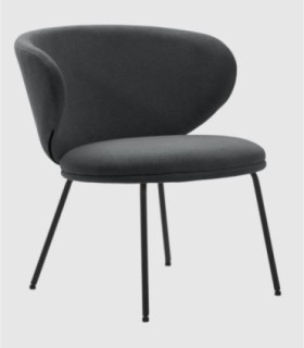 Sillón tapizado Hikady negro