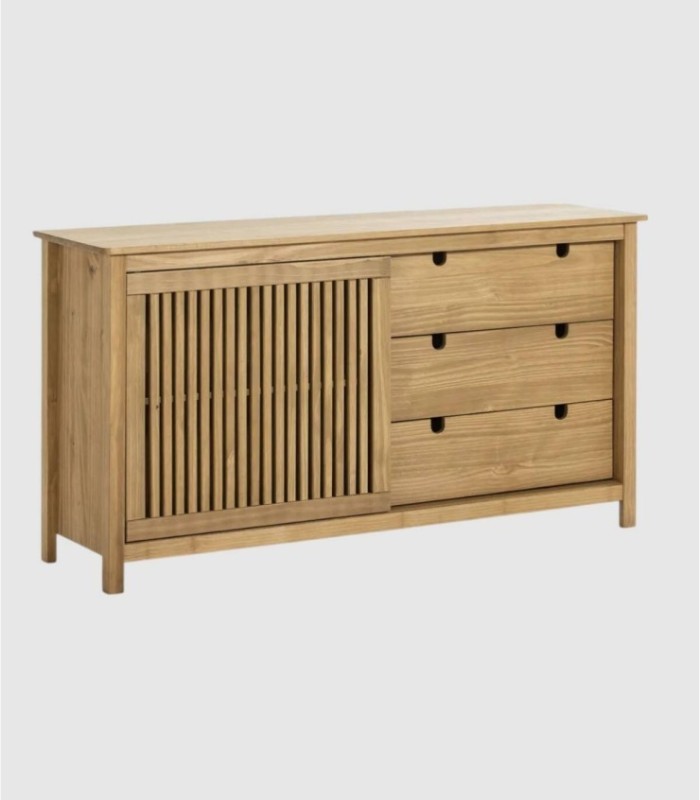 Lanzet wooden sideboard with 3 drawers and 1 door