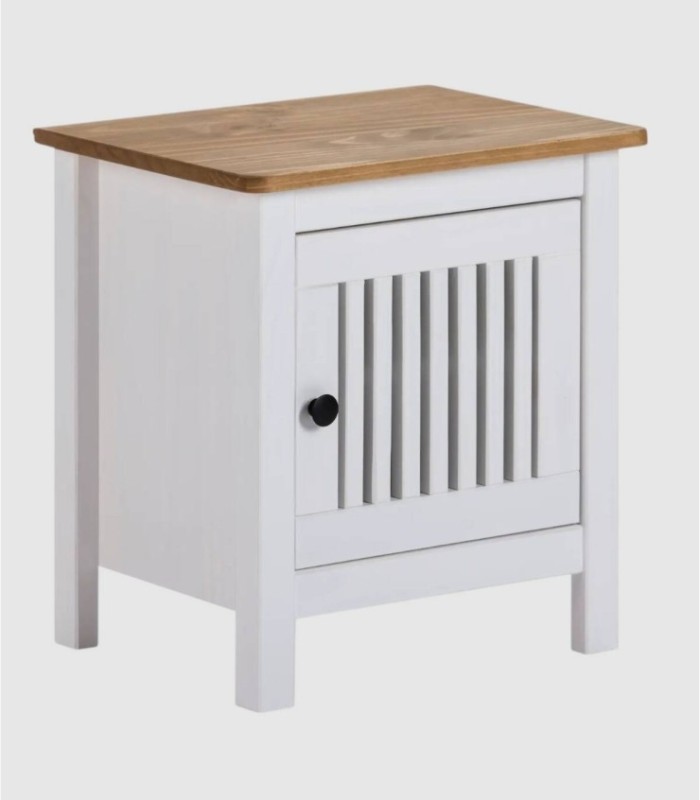 Lanzet white 1-door bedside table