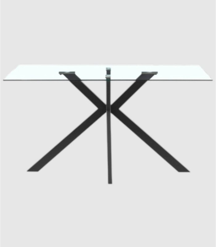 Stacy black glass table