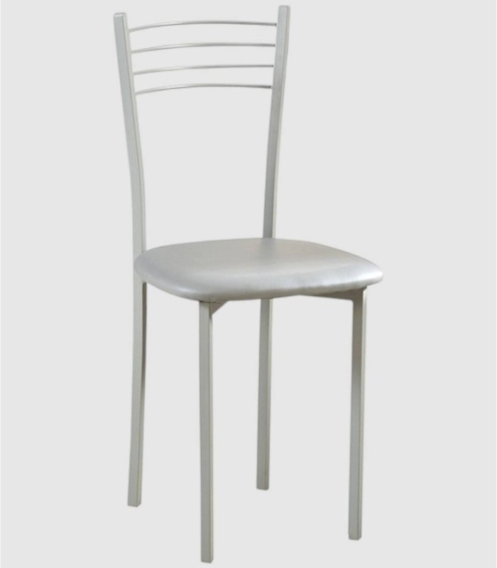 Set van 4 Gida stoelen, grijs staal
