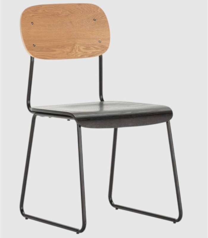 Set van 2 Neka stoelen, naturel zwart