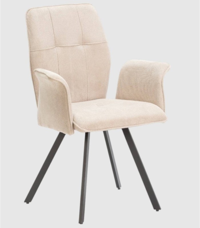 Pack of 2 Seine beige armchairs