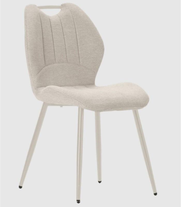 Pack of 4 Yara beige chairs with beige legs