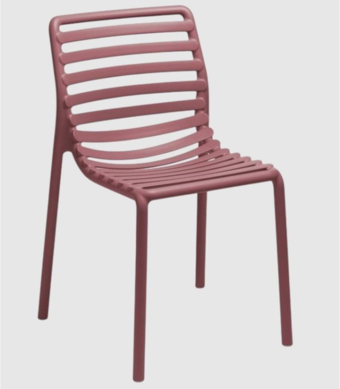 Silla plástico Doga marsala