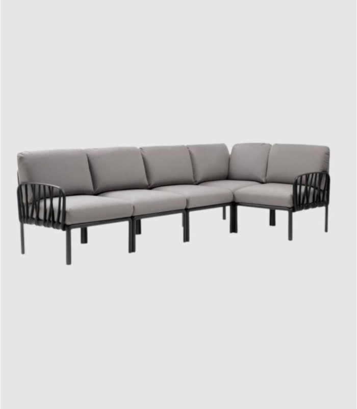 Komodo 5-seater modular sofa, anthracite gray
