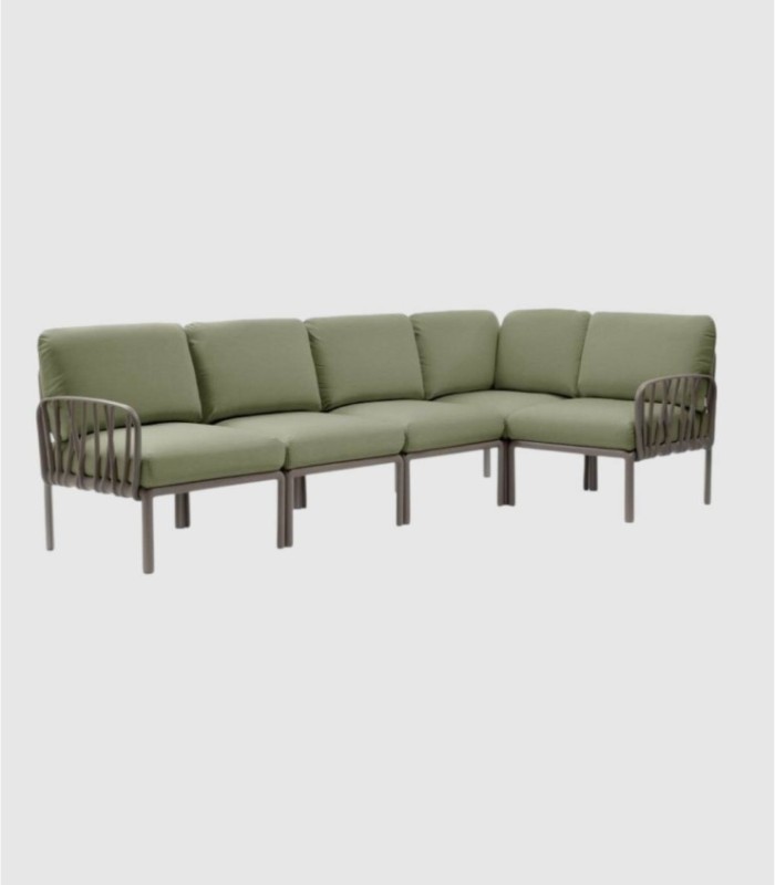 Modular 5-seat sofa komodo tortora giungla