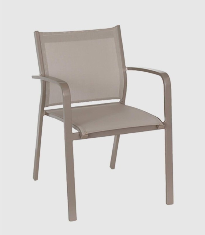 Sillón beige comedor apilable Gallis