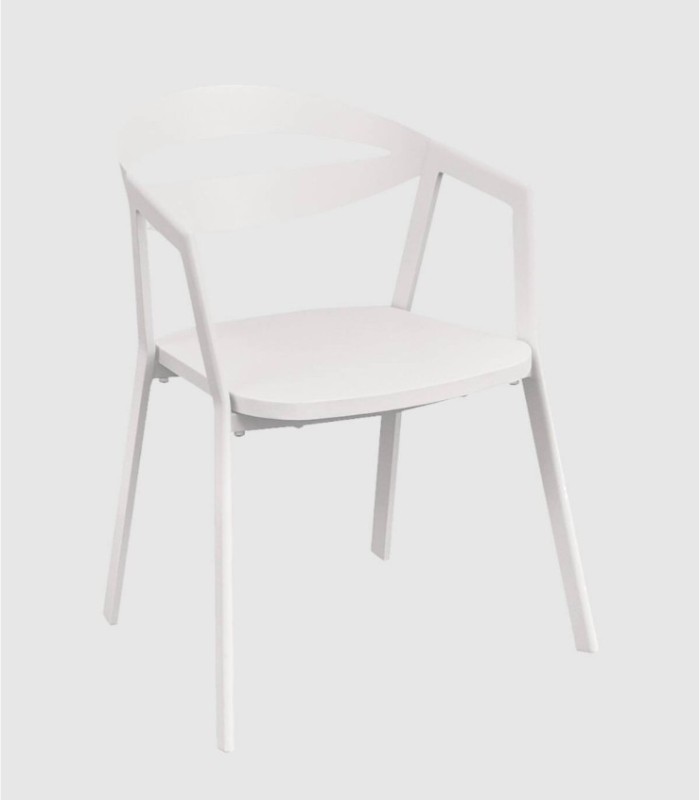 Set 4 witte fauteuils voor eetkamer La Vida