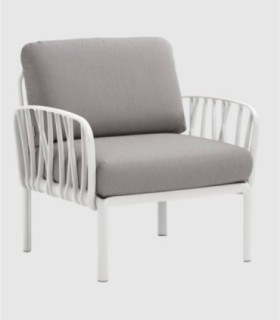 Komodo armchair, white and gray