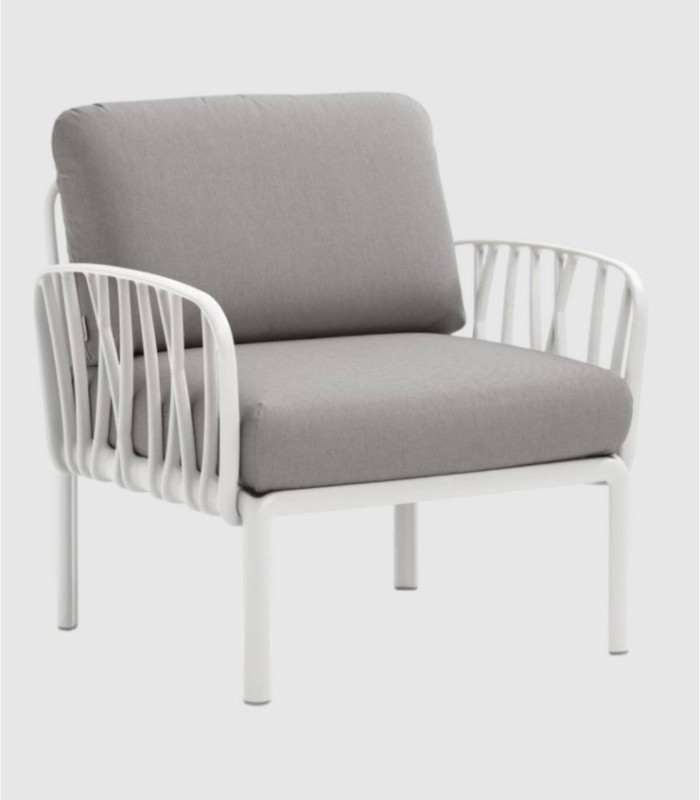 Komodo fauteuil, wit en grijs