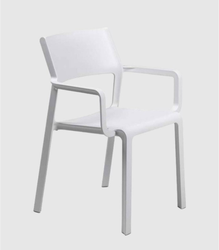 Set van 4 witte Trill Arms stoelen