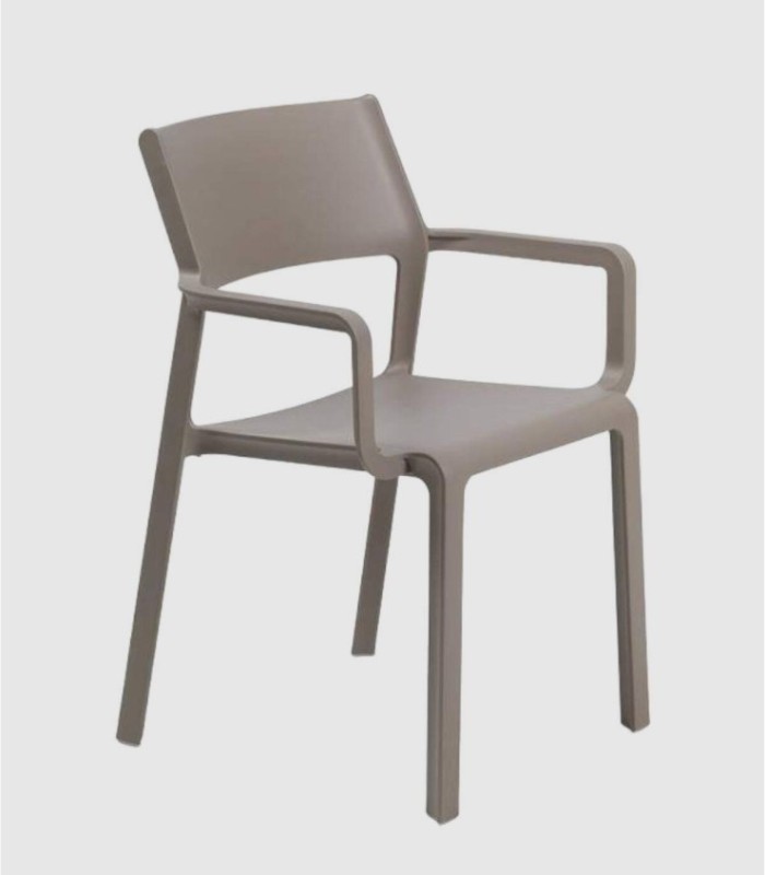 Set of 4 Trill chairs with taupe arms