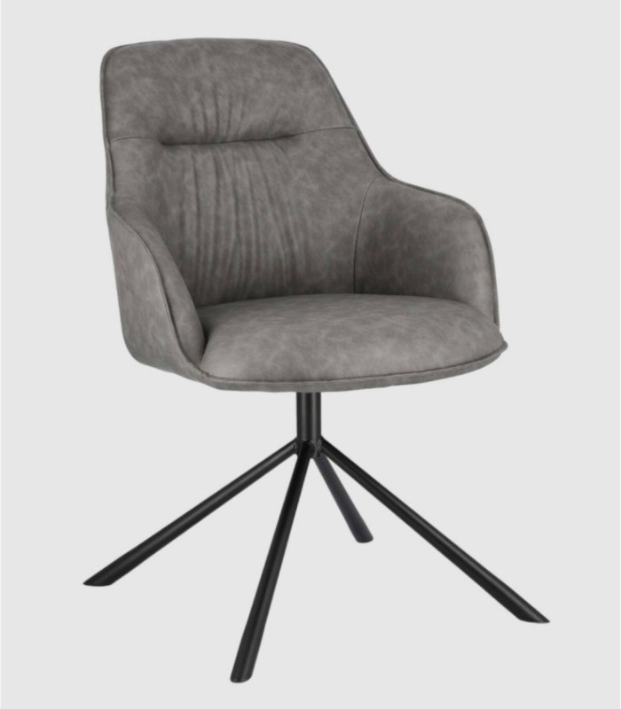 Grant grijze fauteuil met zwarte poten