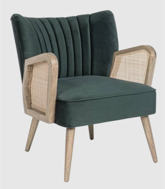 Virna groen gestoffeerde fauteuil