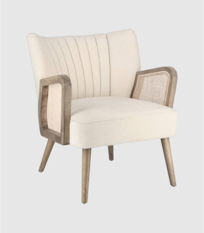 Virna wit gestoffeerde fauteuil
