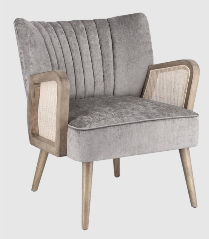 Virna silver upholstered armchair