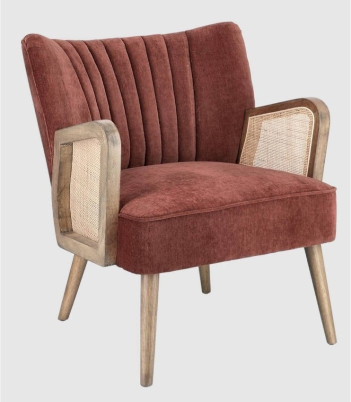 Butaca tapizada granate Virna