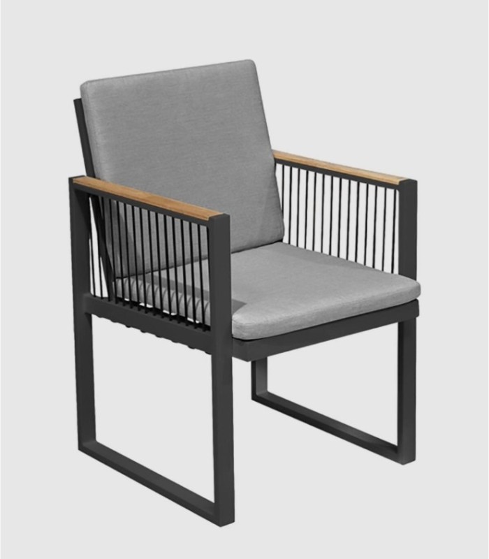 Set 4 sillones negros comedor Harp