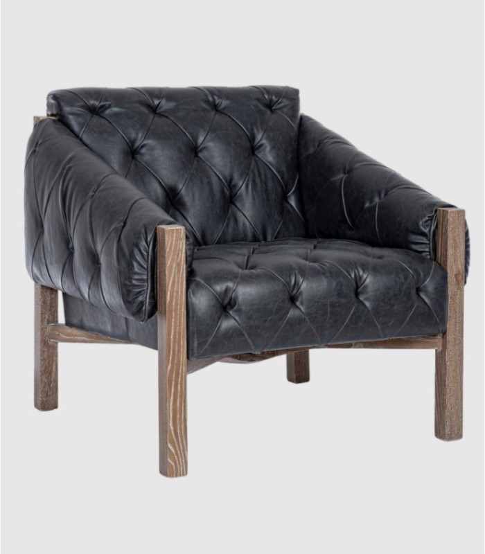 Harrison zwart gestoffeerde fauteuil