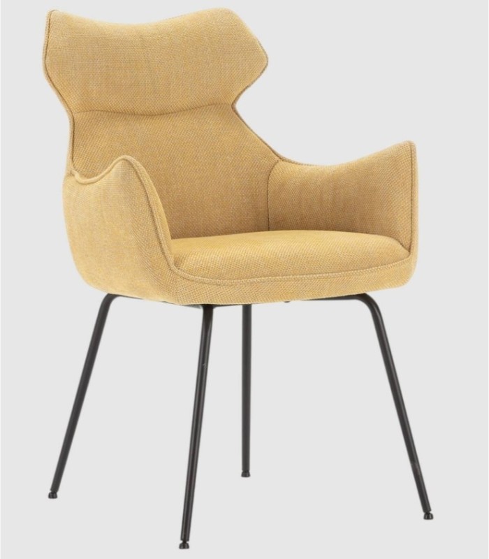 Set van 2 Taka fauteuils, mosterdgeel