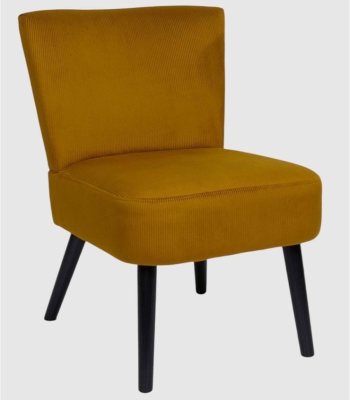 Giulia fauteuil met mosterdkleurige bekleding