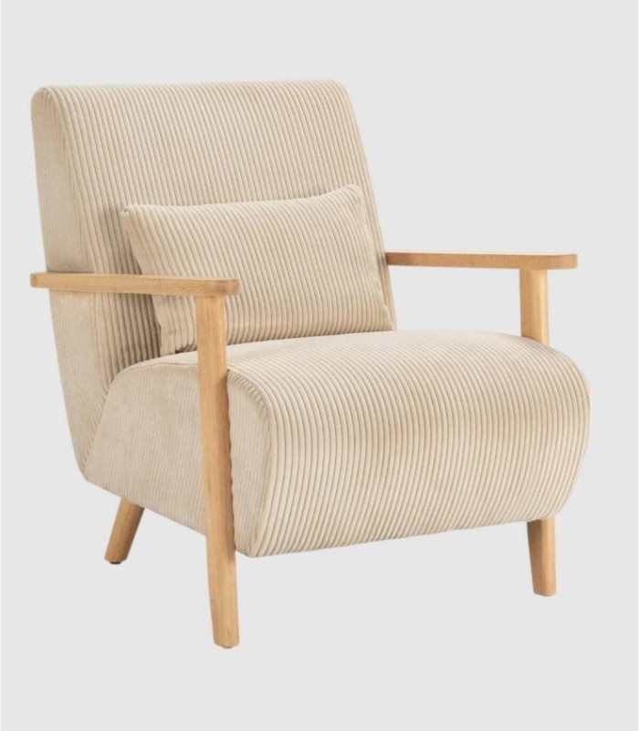 Roise armchair, beige oak