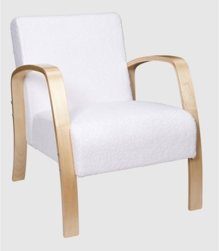 Butaca tapizada blanca Hella