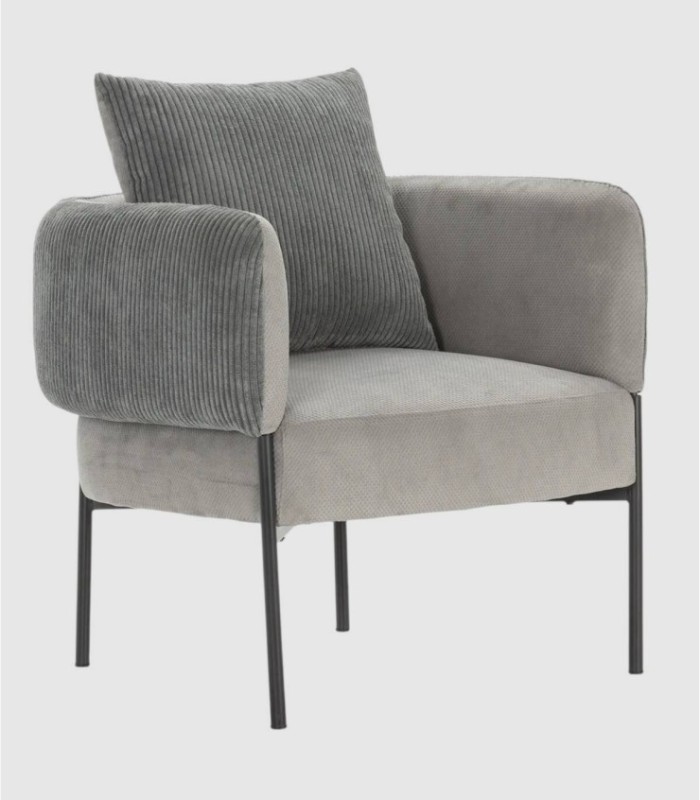 Sillón con cojín Tugan gris