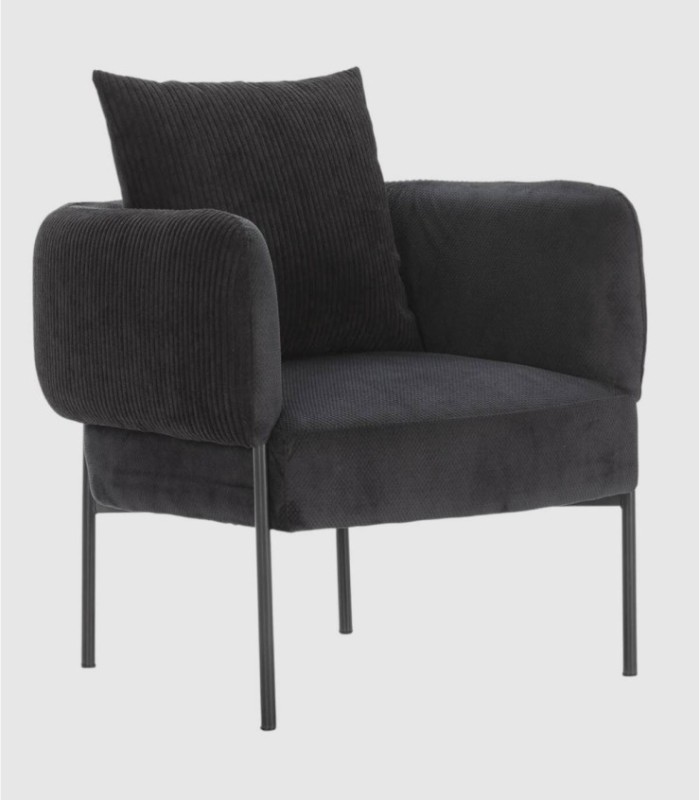 Tugan black armchair with cushion
