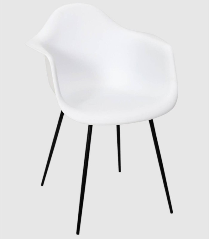 Set of 4 Gustav white armchairs