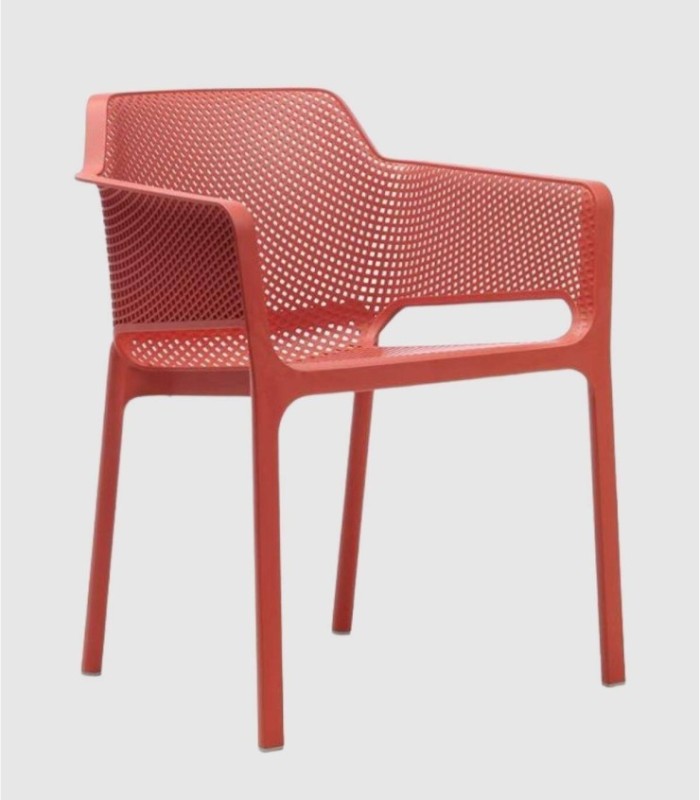 Net koraal plastic stoel