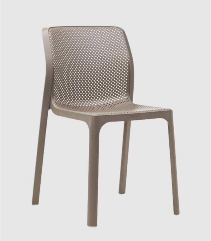 Plastic stoel Bit tortora