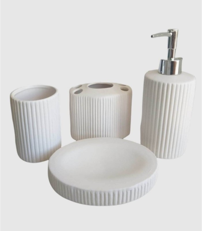 White Ceramic Bathroom Set