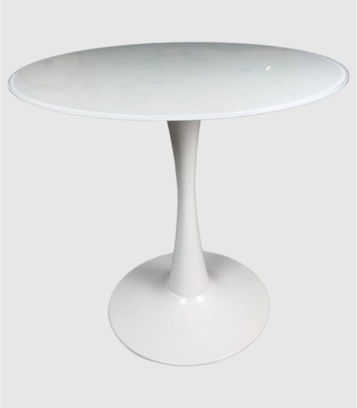 Mesa Valencia cristal redonda