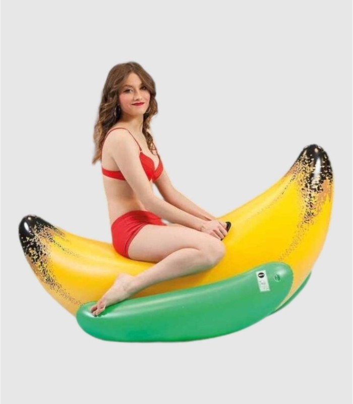 Inflatable banana shaped mattress