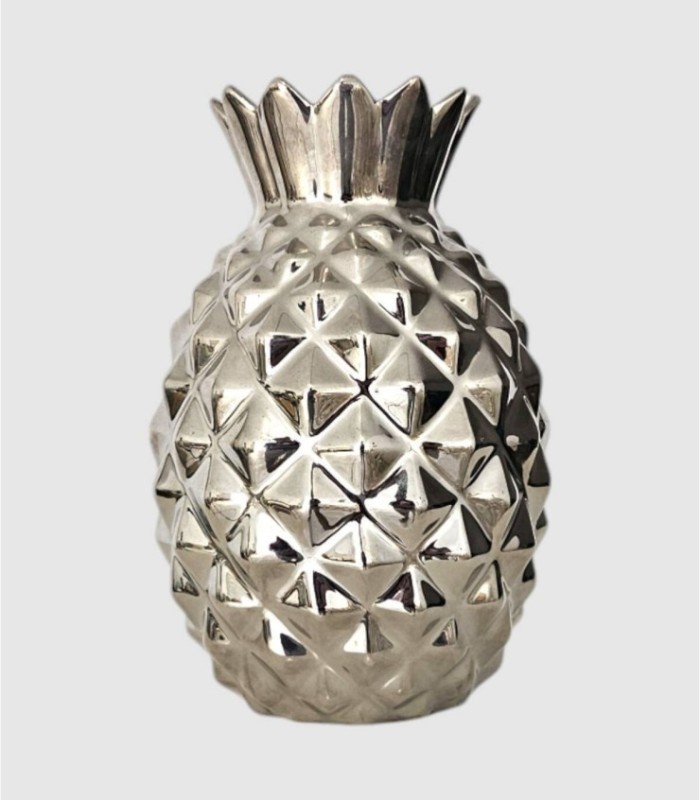 Kleine zilveren decoratieve keramische ananas