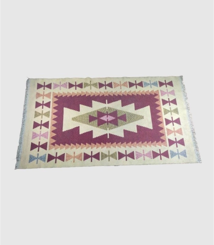 Kilim Baklava rug with fringe