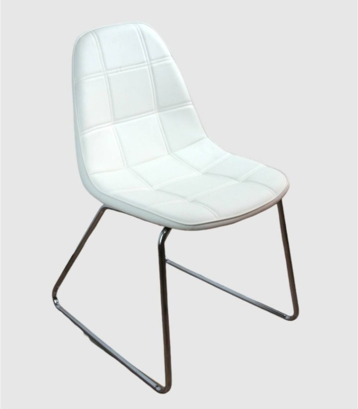 Silla blanca cromado Jolly