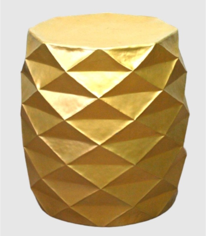 Taburete aluminio rombos dorado