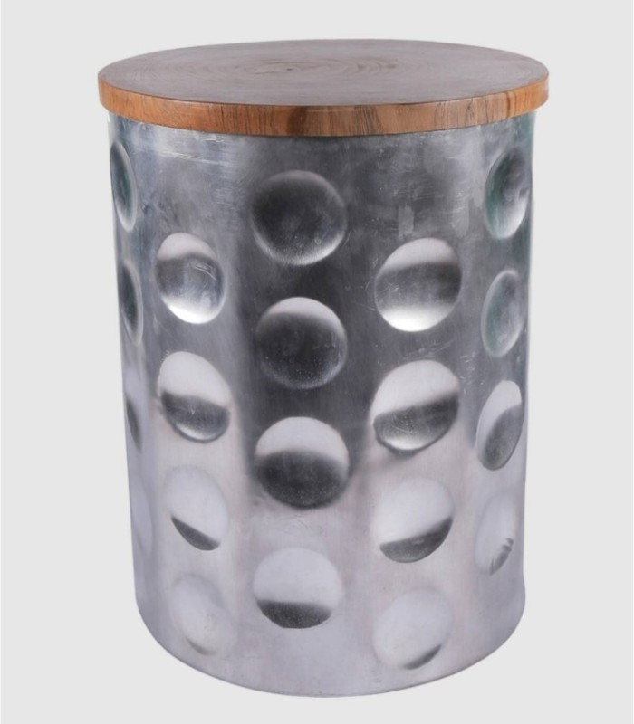 Aluminium kruk met cirkels en deksel