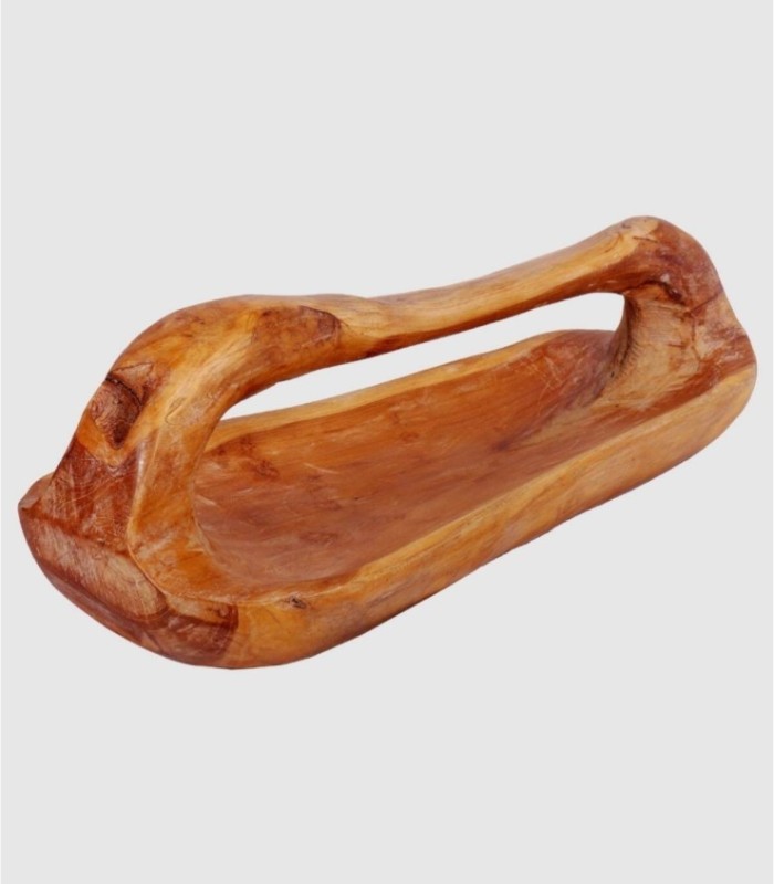 houten kom met handvat