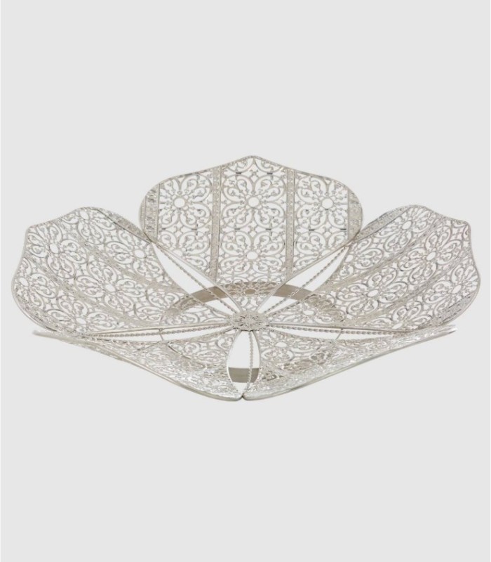 Plato metal flor grande decoración