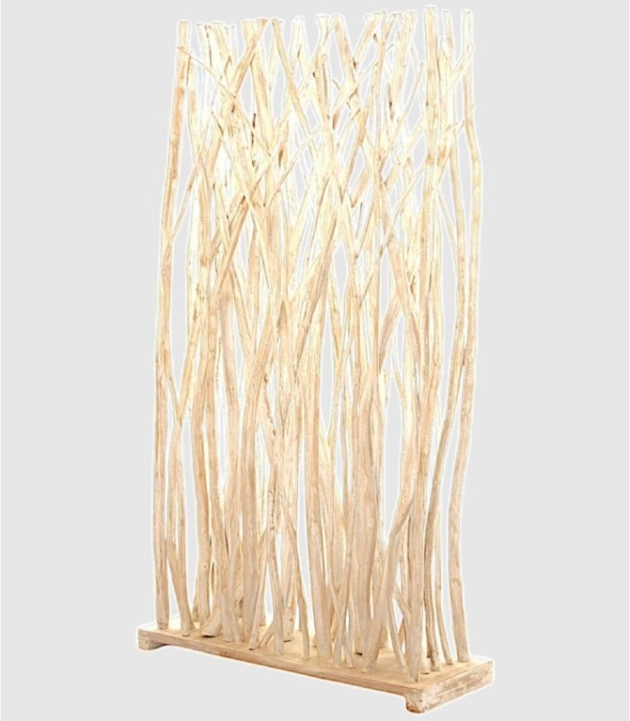 Wooden screen with white branches