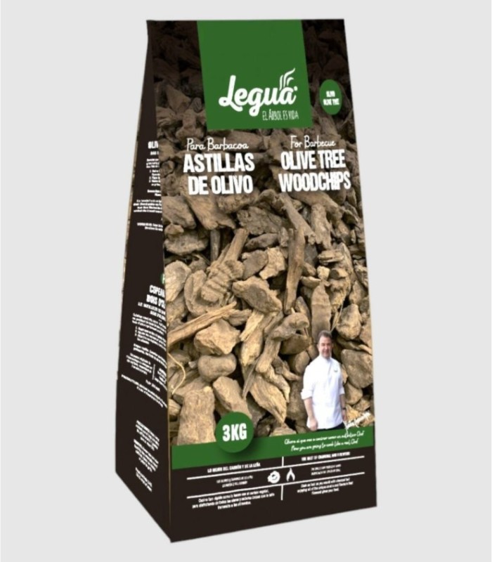 Olive chips for barbecue