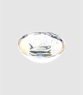 Small bowl with fish drawings