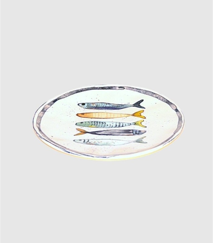 Plato llano con dibujos de pescados pequeño