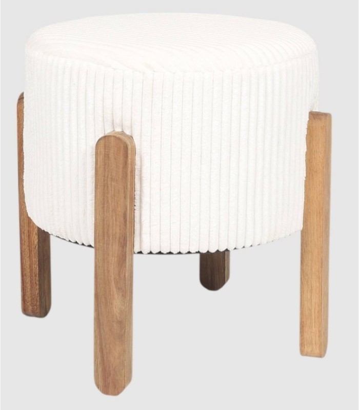 Taburete tapizado 4 patas Scott blanco