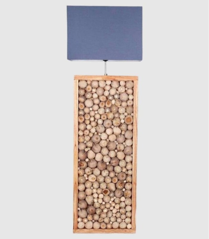 Rechthoekige houten lamp