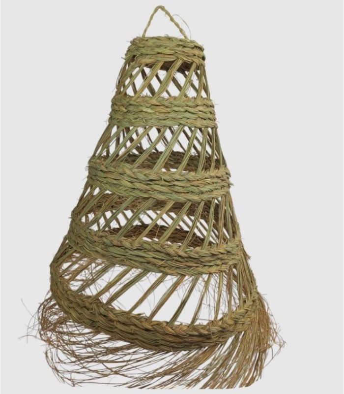 Large openwork esparto lamp